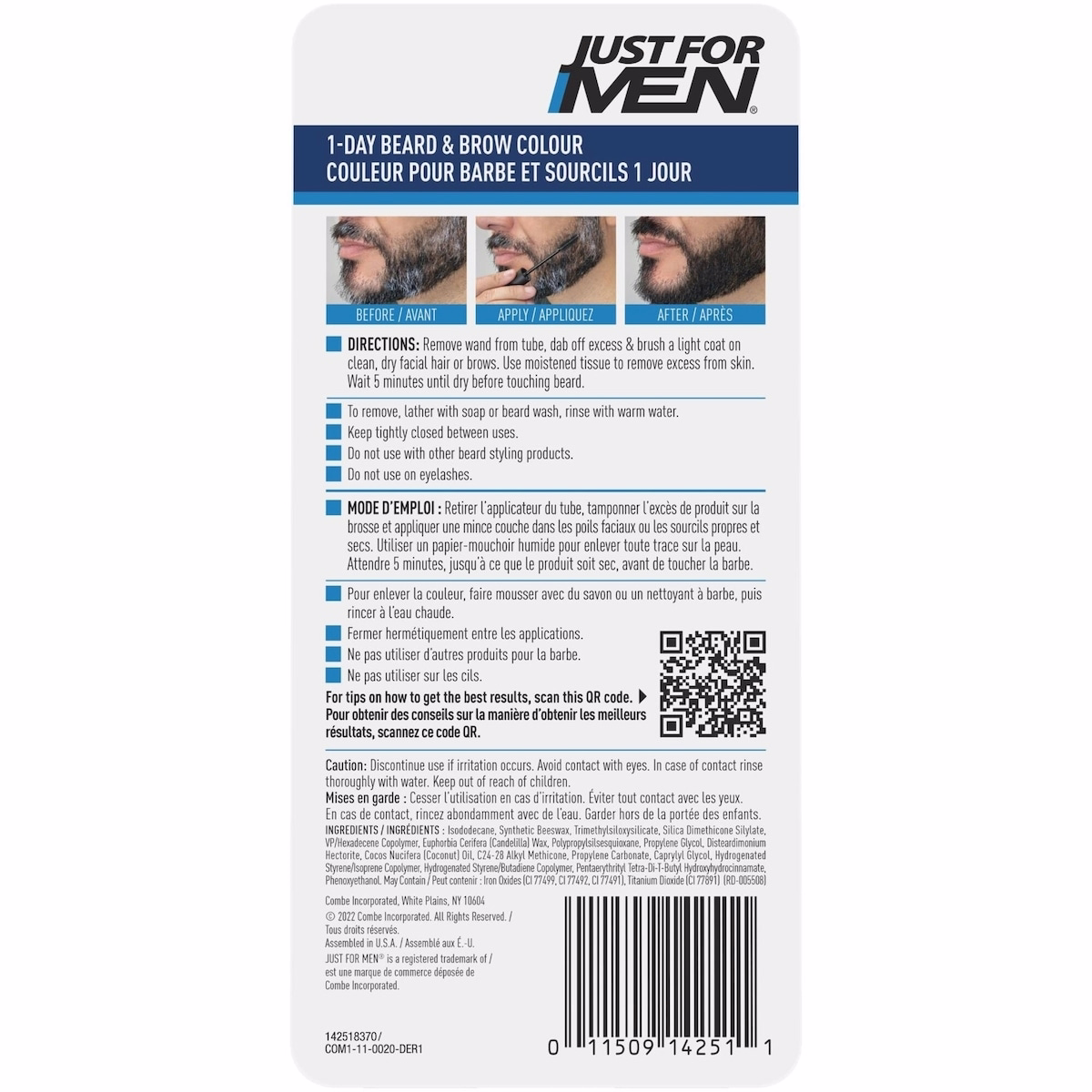 Coloration de barbe et sourcils d’un jour – Châtain clair