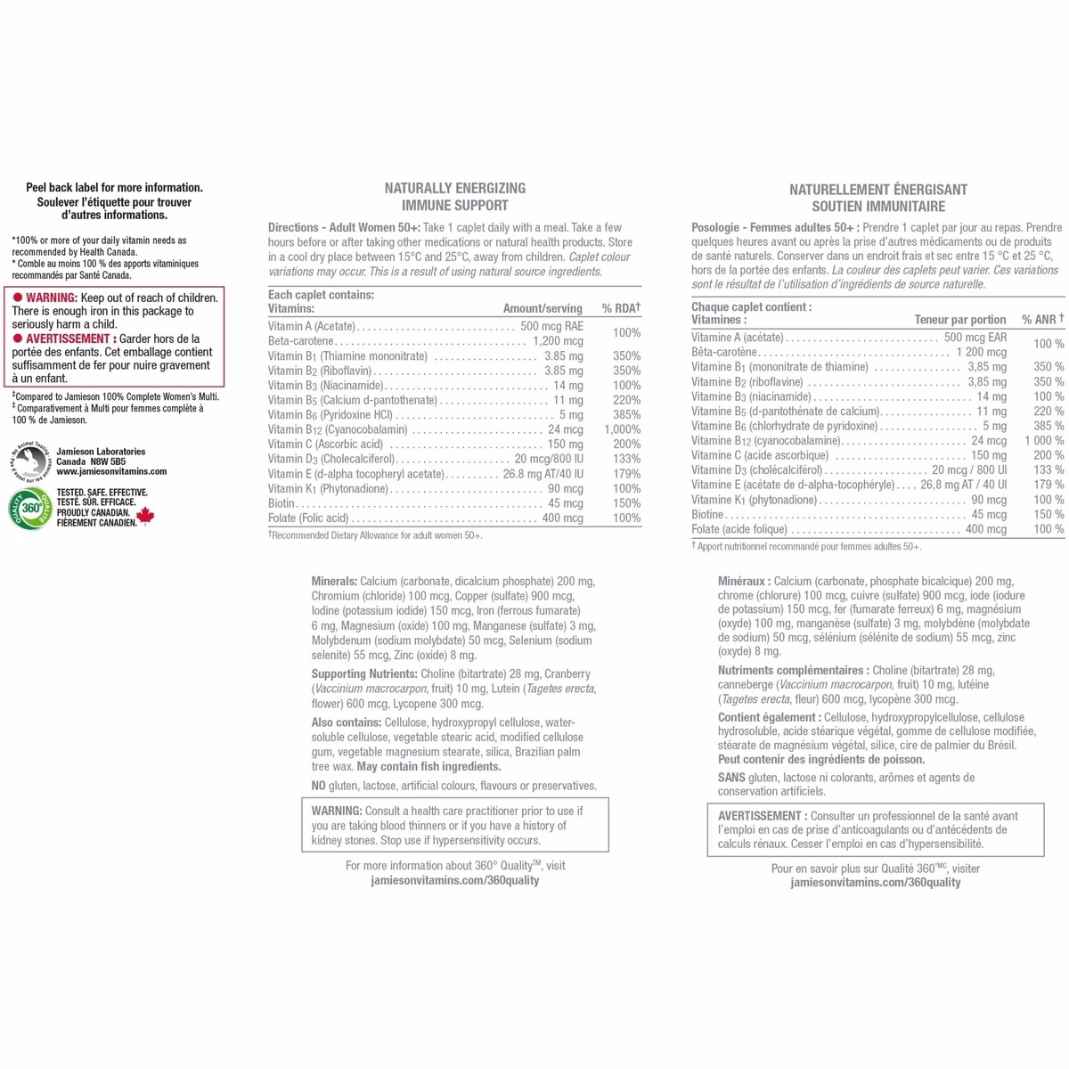 100% Complete Multivitamin for Women 50+ 115 ct