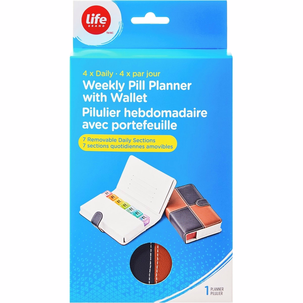 4 x  WEEKLY PILL PLANNERWITH WALLET