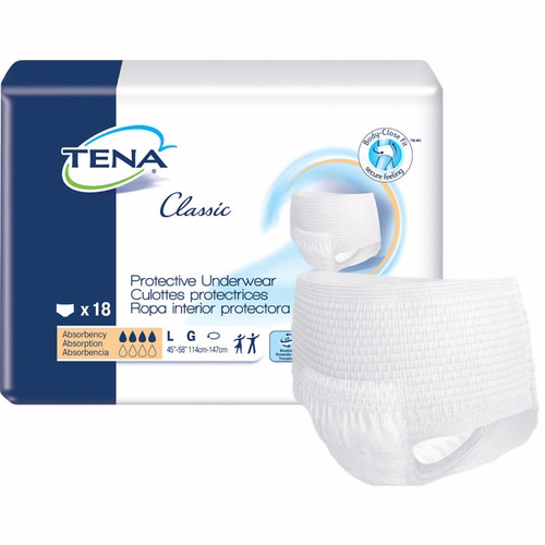 72543101 White Large Tena Classic Adult Moderate Absorbent Underwear