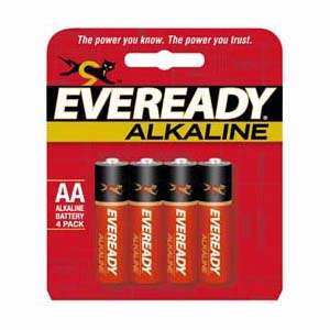 AA Alkaline Batteries 4 Pk Carded, 4PK