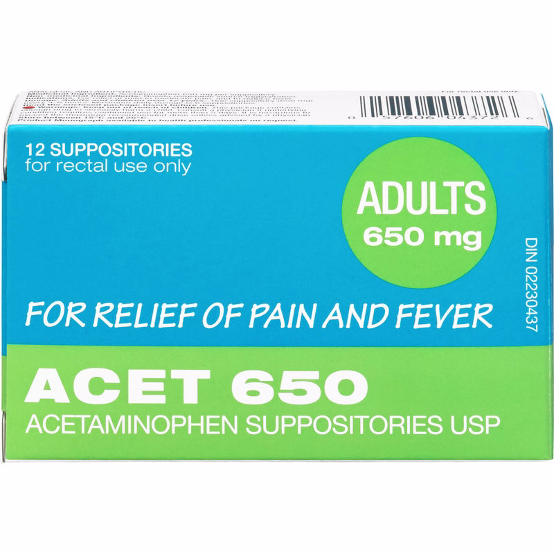 Acet ACET 650mg Suppositories 12.0 Ea