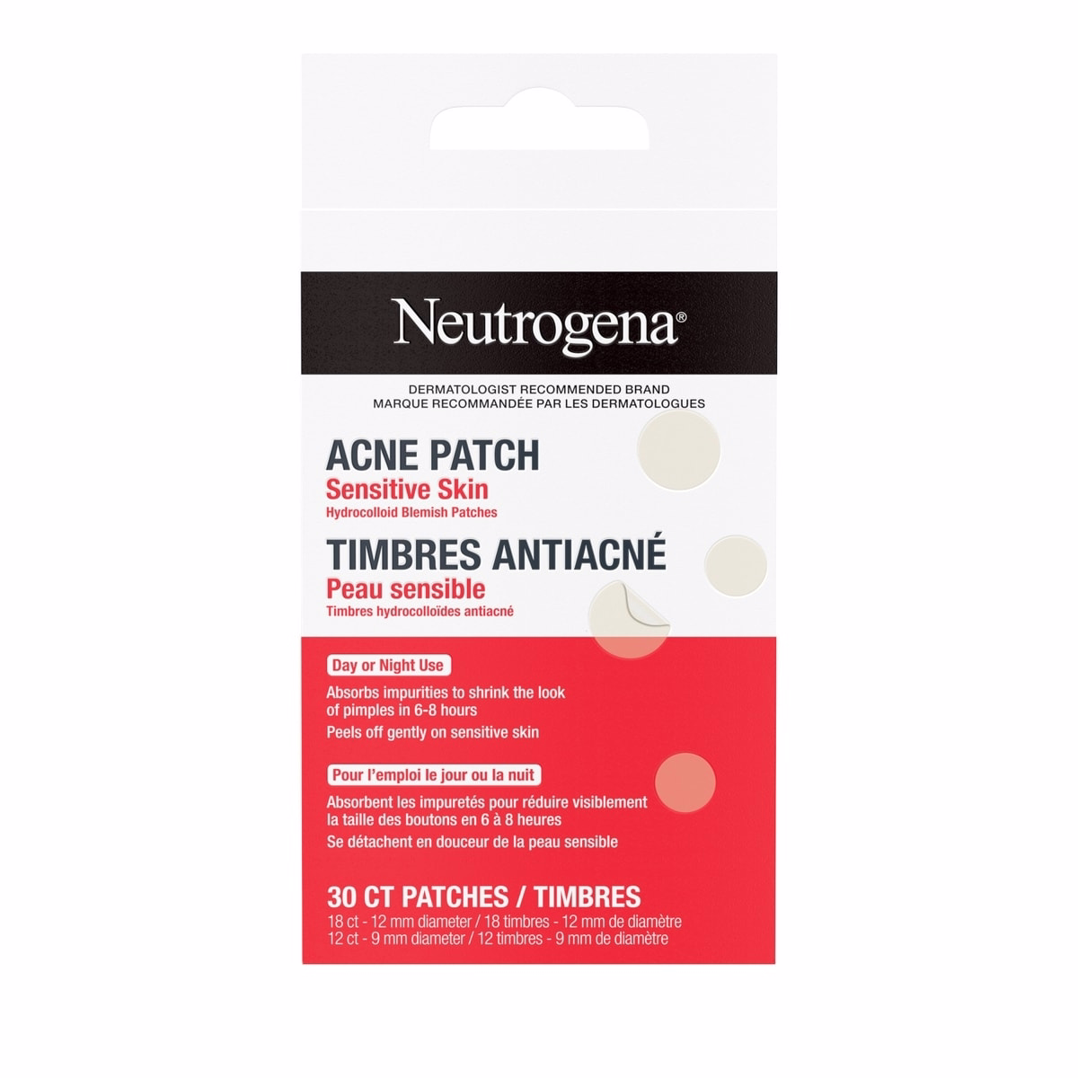 Patchs anti-acné pour peau sensible, deux tailles