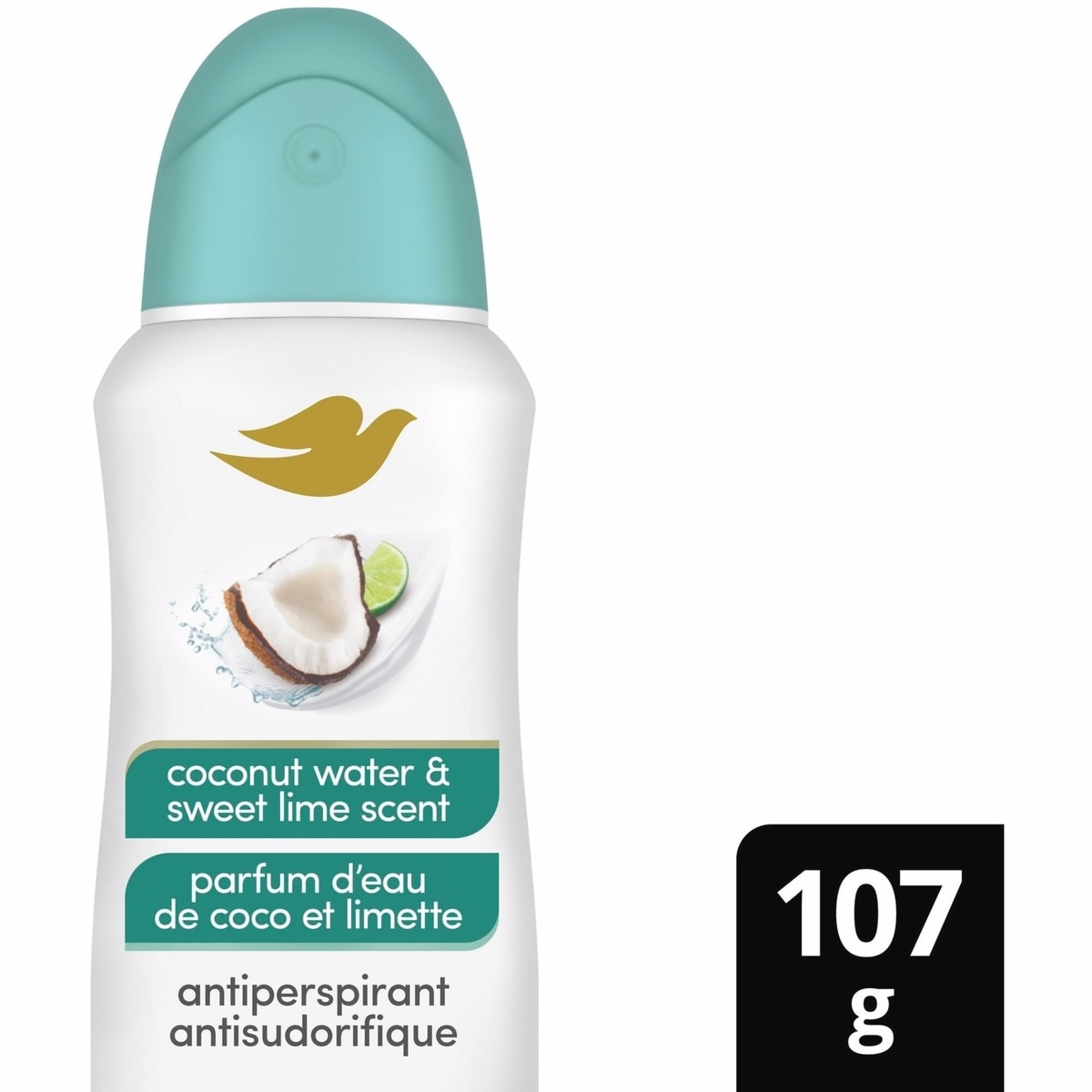 Advanced Care Coconut Water & Sweet Lime Scent 72h Antiperspirant Dry Spray for Women with 1/4 Moisturizers for Soft, Smooth Underarms