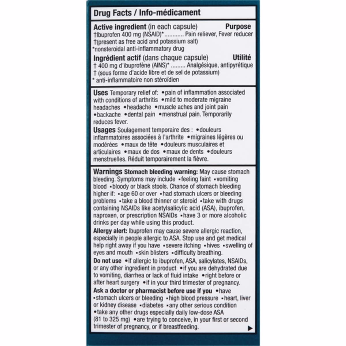 Advil Arthritis Pain Extra Strength Liqui-Gels for Relief of Pain from Inflammation, 400 mg Ibuprofen, 80 Count Advil Arthritis Pain Extra Strength Liqui-Gels for Relief of Pain from Inflammation, 400 mg Ibuprofen, 80 Count