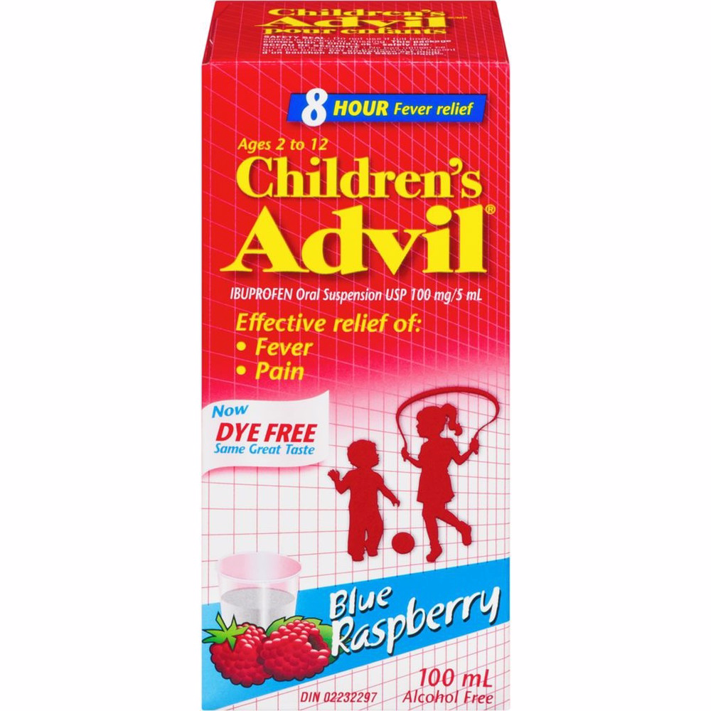 Advil Children's Suspension Dye Free Blue Rasberry
