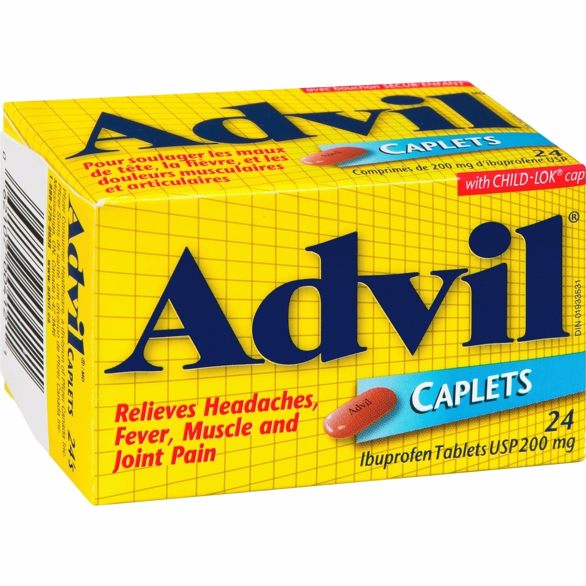 Advil Regular Strength Ibuprofen Caplets for Headaches and Pain Relief, 200 mg, 24 Count