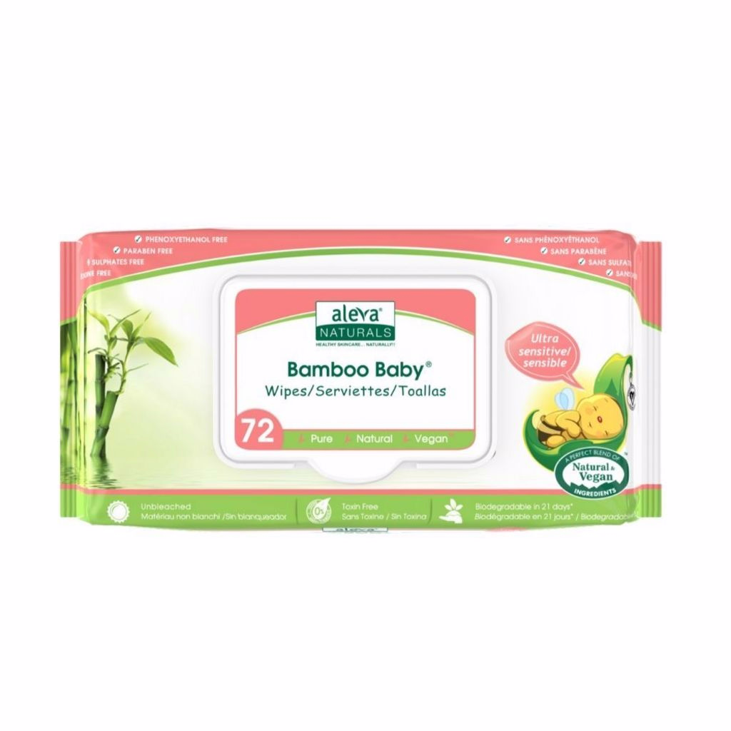 Aleva Naturals Bamboo Baby Sensitive Wipes 72 Wipes
