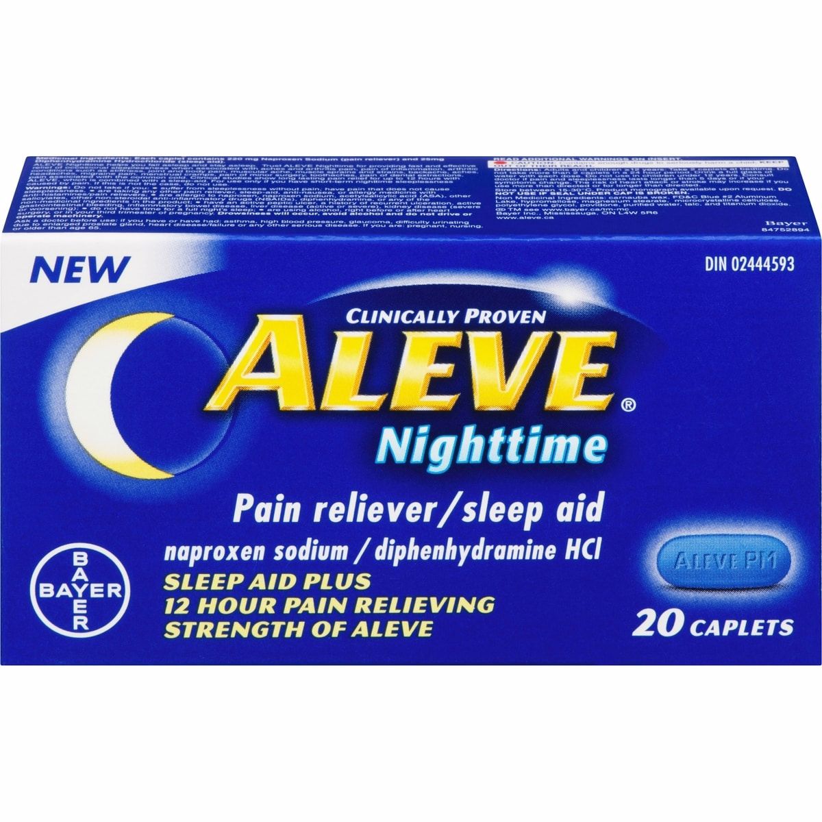 ALEVE Nighttime, Pain Reliever and Sleep Aid, Naproxen Sodium, 20 Caplets