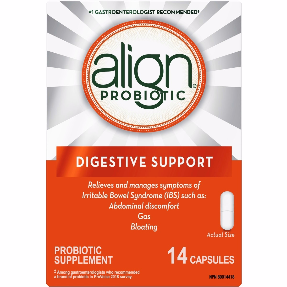 Align Probiotics, Daily Probiotic Supplement for Digestive Care, 14 vegetarian capsules