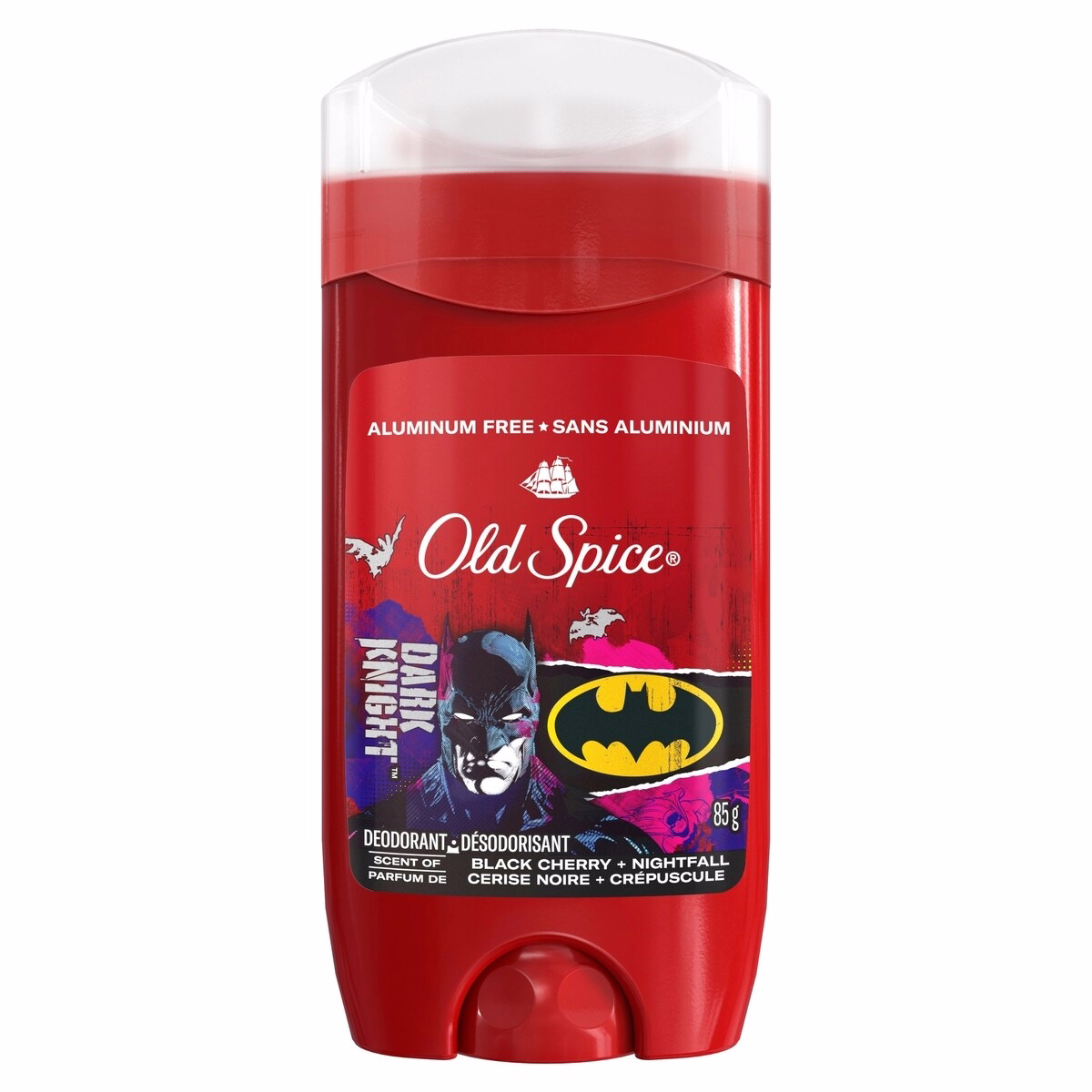 Déodorant sans aluminium pour homme, fraîcheur 24/7, protection longue durée contre les odeurs, sentir comme un héros, Batman, parfum Black Cherry et Nightfall