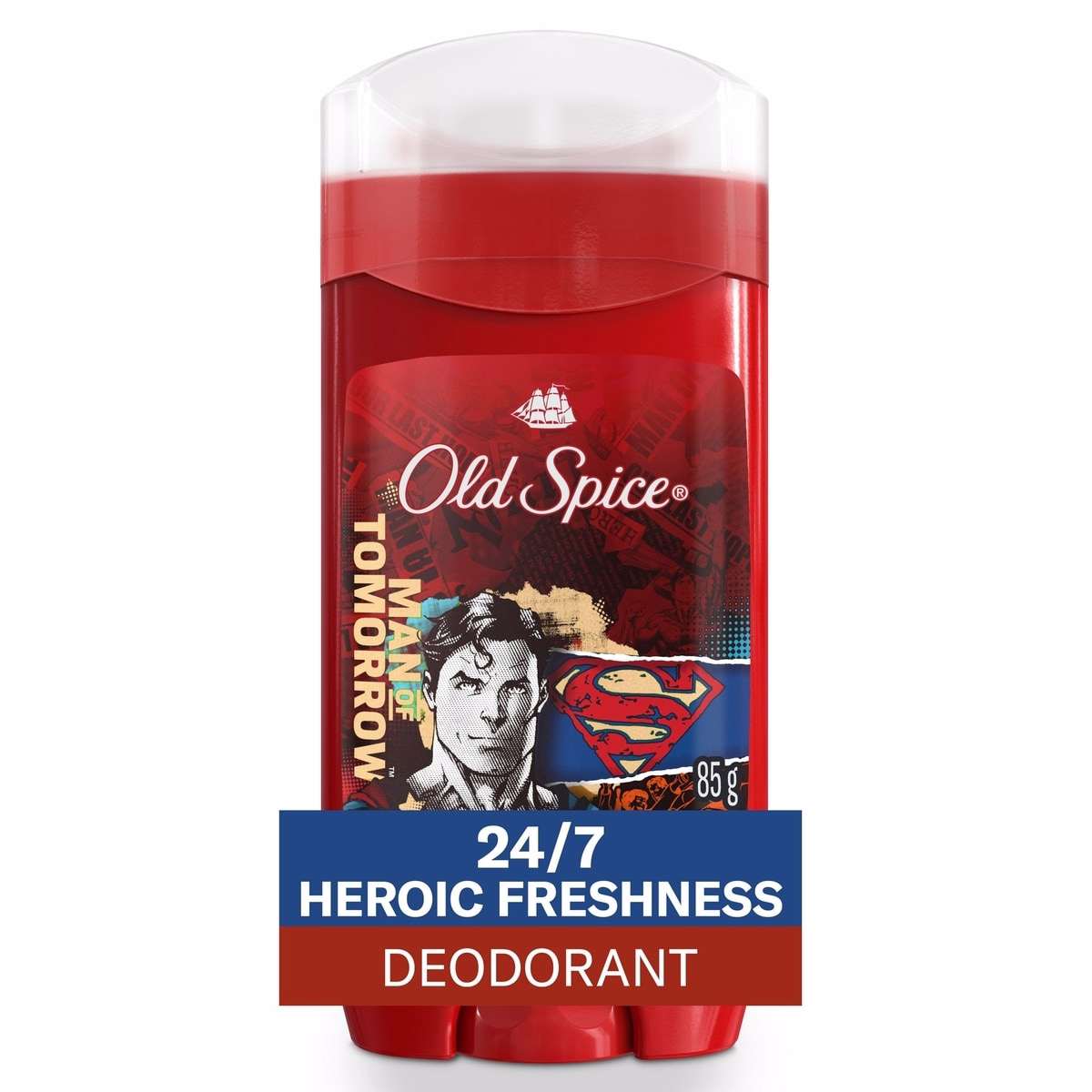 Déodorant sans aluminium pour hommes, 24/7 Fraîcheur, Protection durable contre les odeurs, Sentez-vous comme un héros, Superman, Parfum Citronné lumineux et Cosmos