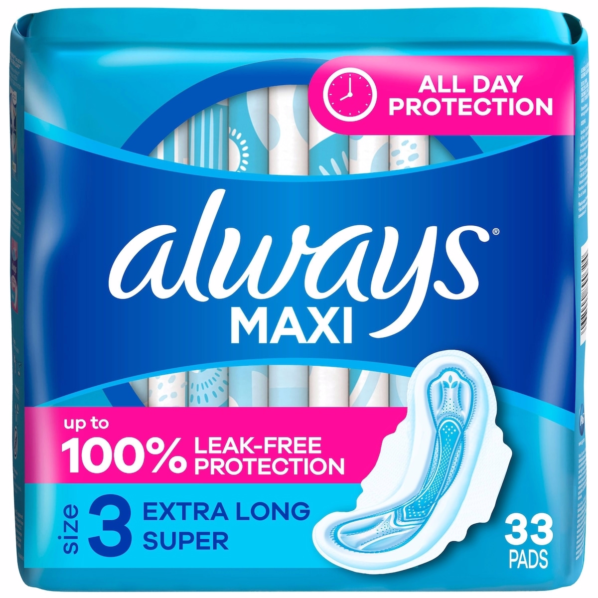 Always Maxi 護墊 3號尺寸 超長 超強吸收 無香，附護翼，33片