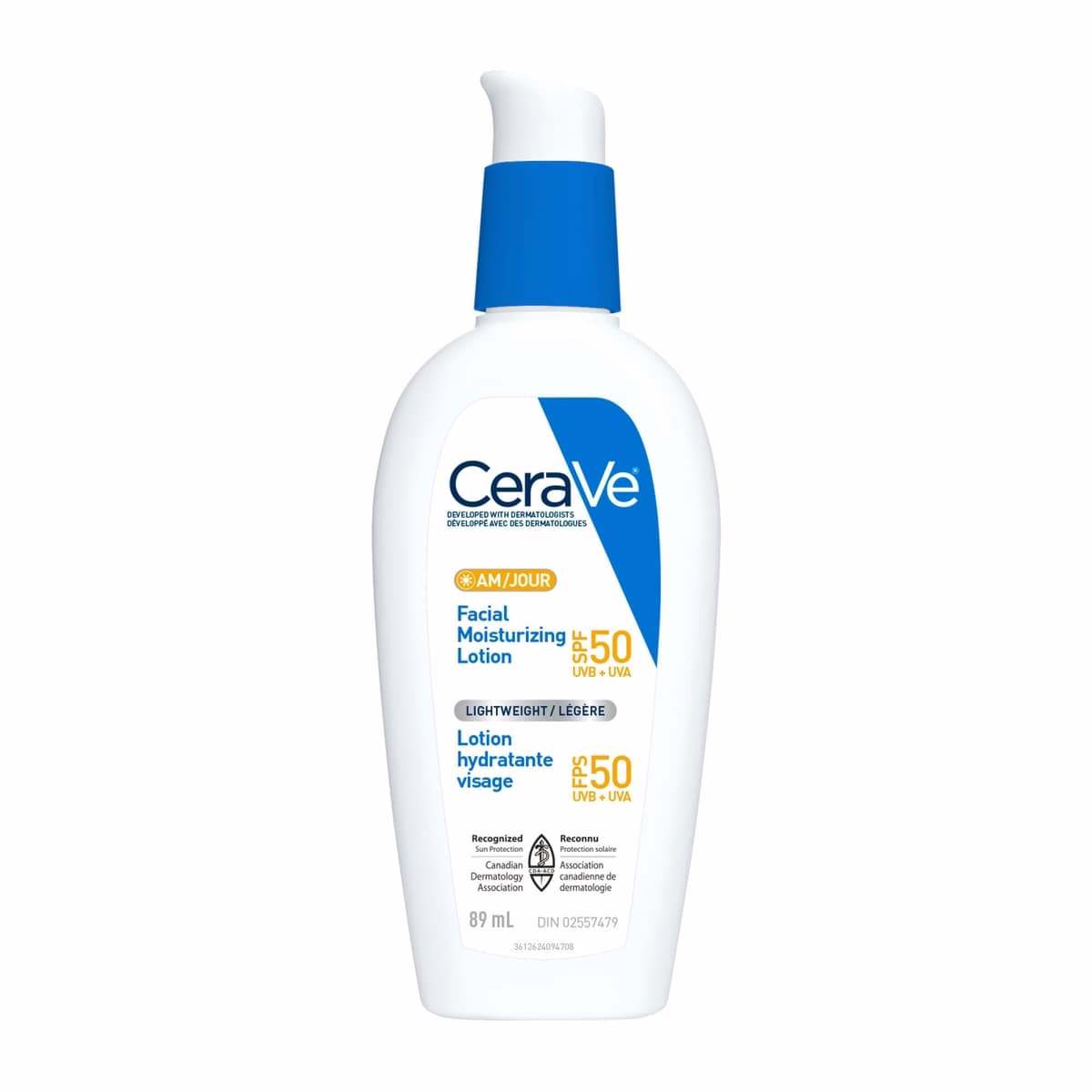 AM Face Moisturizer SPF 50, Daily Lotion with UVA+UVB Protection