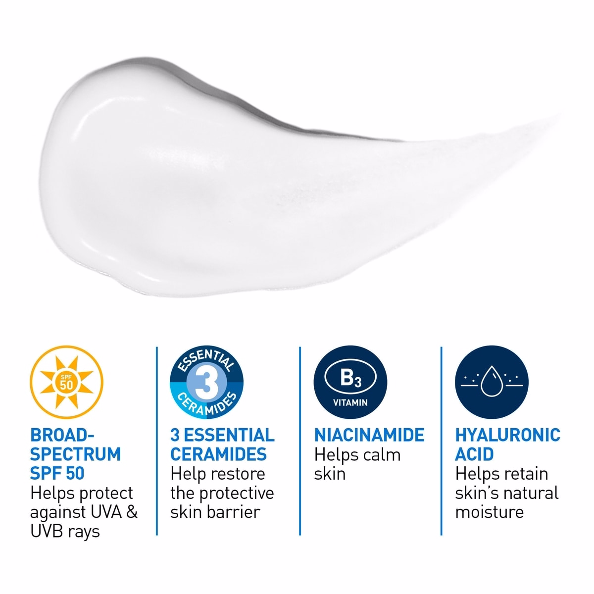 AM Face Moisturizer SPF 50, Daily Lotion with UVA+UVB Protection