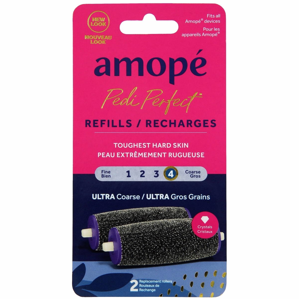 Amopé® Pedi Perfect™ Ultra Coarse Roller Heads，2 份替換頭