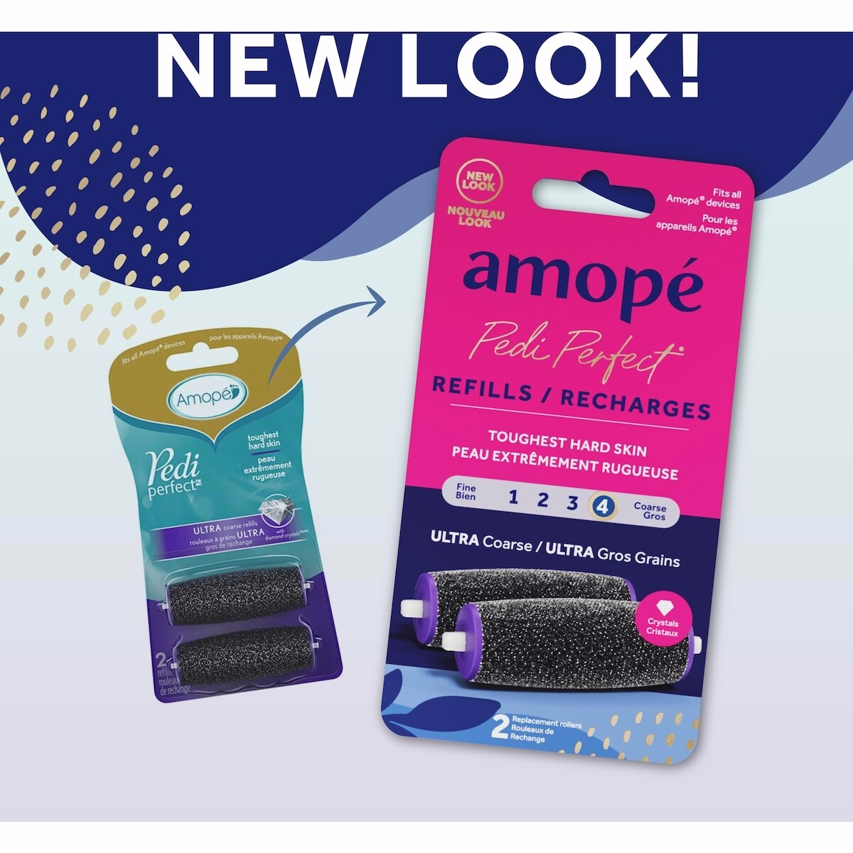 Amopé® Pedi Perfect™ Ultra Coarse Roller Heads，2 份替換頭
