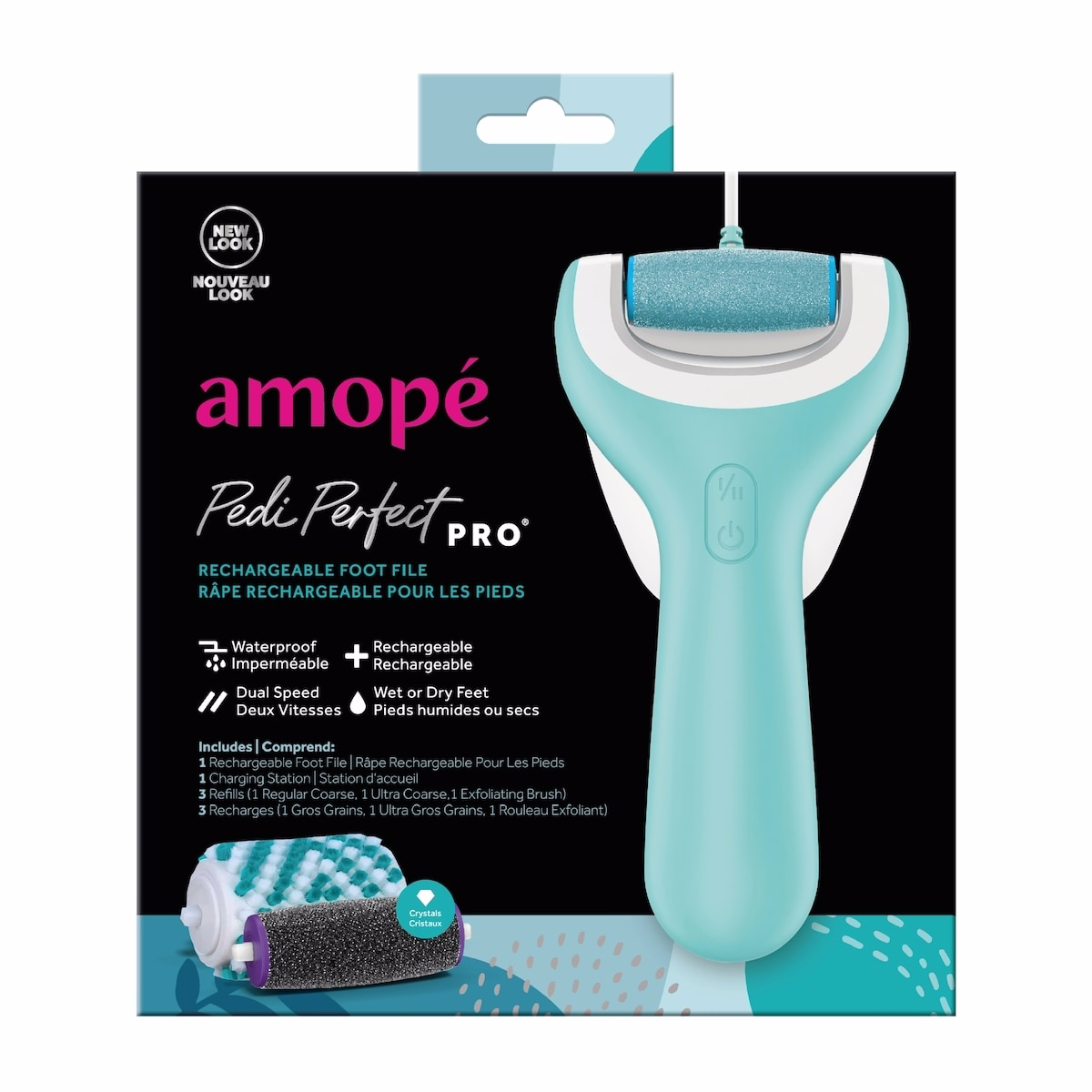 Amope® Pedi Perfect™ Pro 充電式足部磨皮器