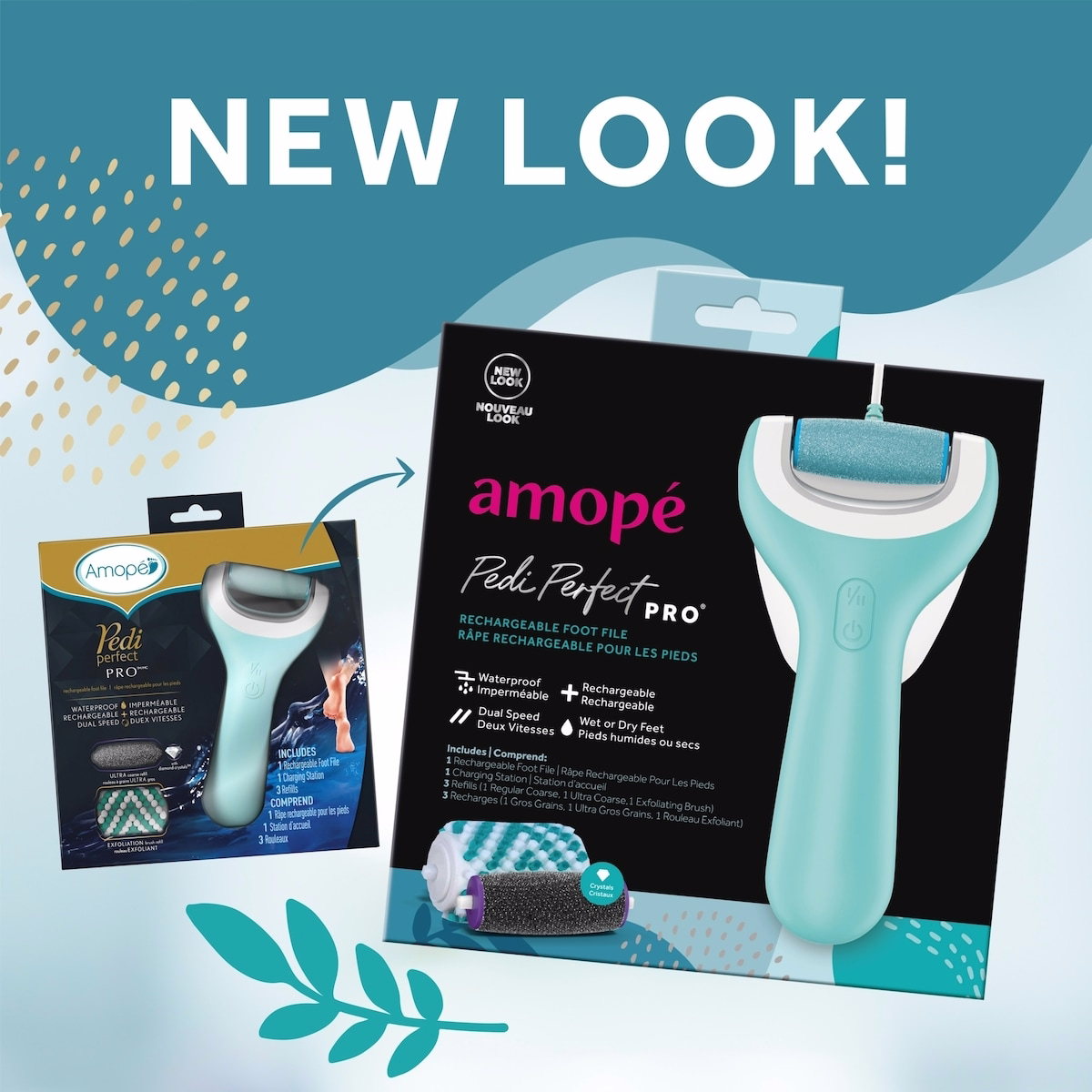 Amope® Pedi Perfect™ Pro 充電式足部磨皮器
