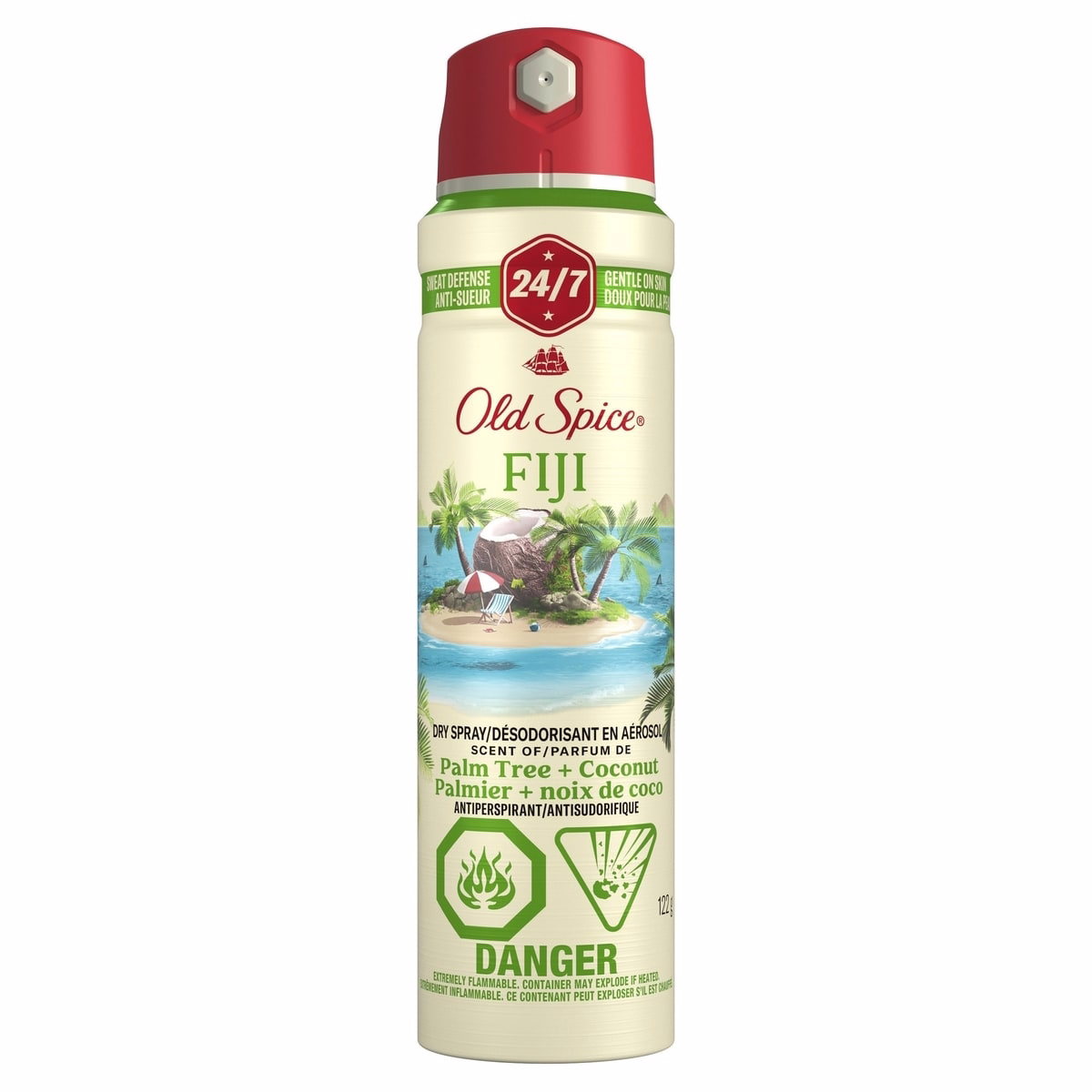 Antiperspirant Deodorant Spray for Men Fiji with Palm Tree, 24/7 Lasting Freshness and Sweat Protection