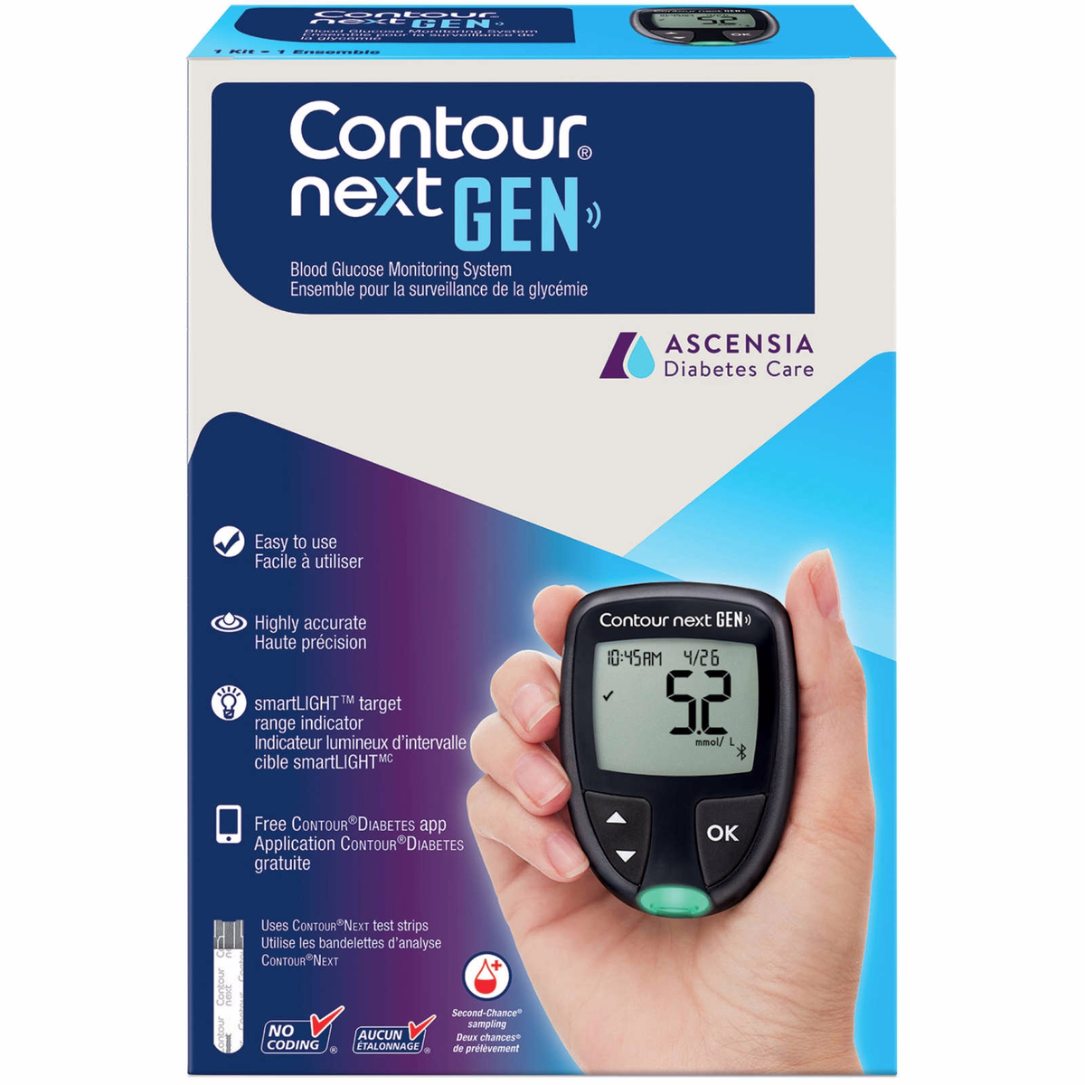 Ascensia Contour®Next Gen Blood Glucose Meter, 1 EA - Smart, Accurate