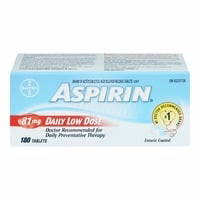 Aspirin ASPIRIN 81mg, Daily Low Dose Enteric Coated Tablets, 180 Tablets 180.0 TAB Aspirin ASPIRIN 81mg, Daily Low Dose Enteric Coated Tablets, 180 Tablets 180.0 TAB