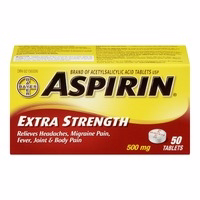 Aspirin ASPIRIN Extra Strength 500mg, Fast & Effective Relief of Migraines, Headaches, Joint & Body Pain, Fever, Pain from Cold & Flu, 100