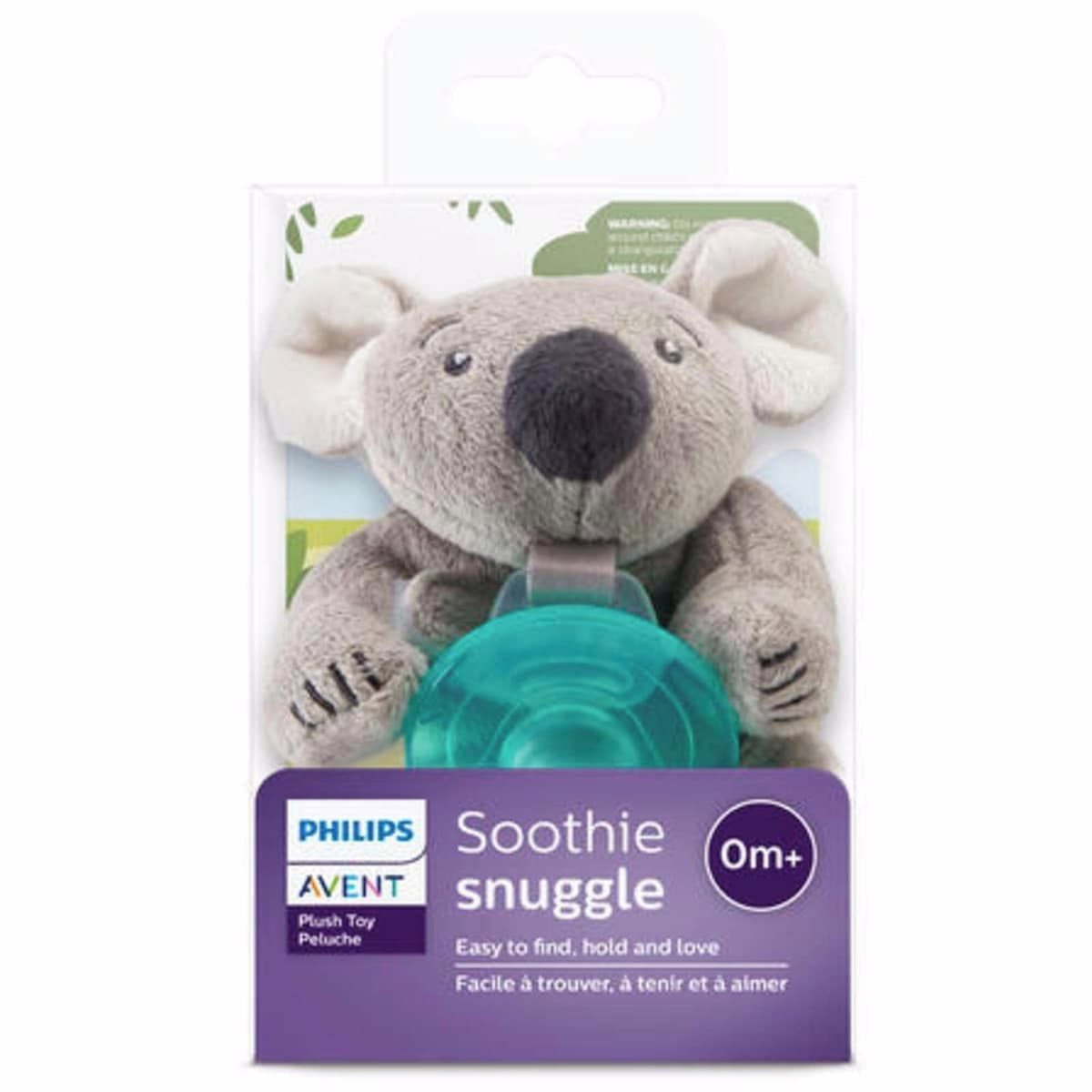 Avent Soothie Snuggle Pacifier with Detachable Pacifier, Koala, 0m+, SCF347/06