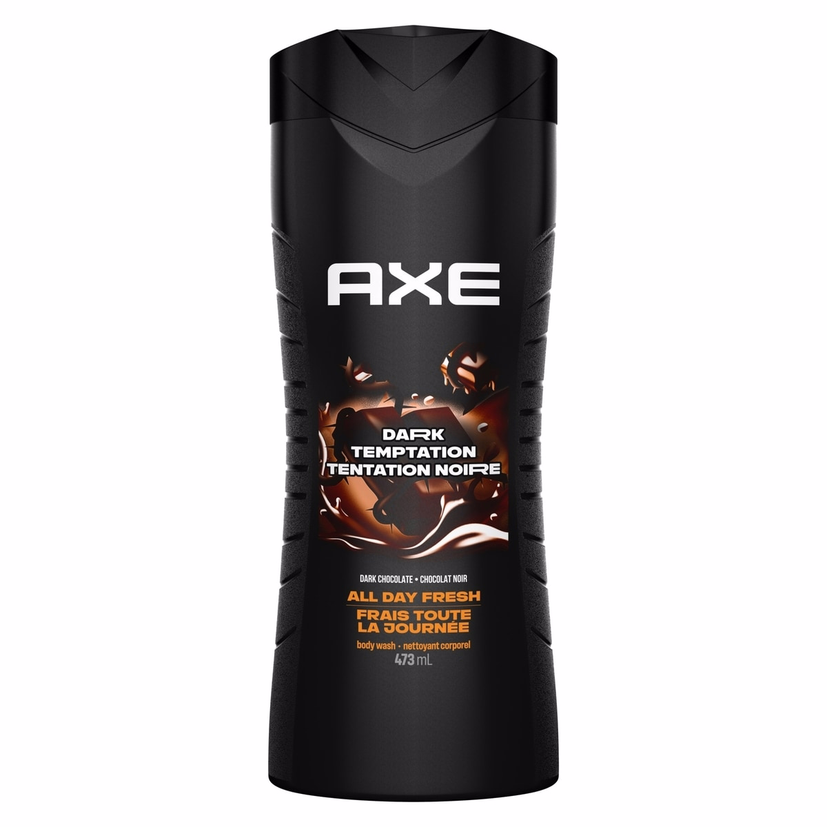 AXE  Dual Action Body Wash for Long Lasting freshness Dark Temptation Men's Moisturizing Shower Gel with 100% Plant-based Prebiotics, No Parabens, Der