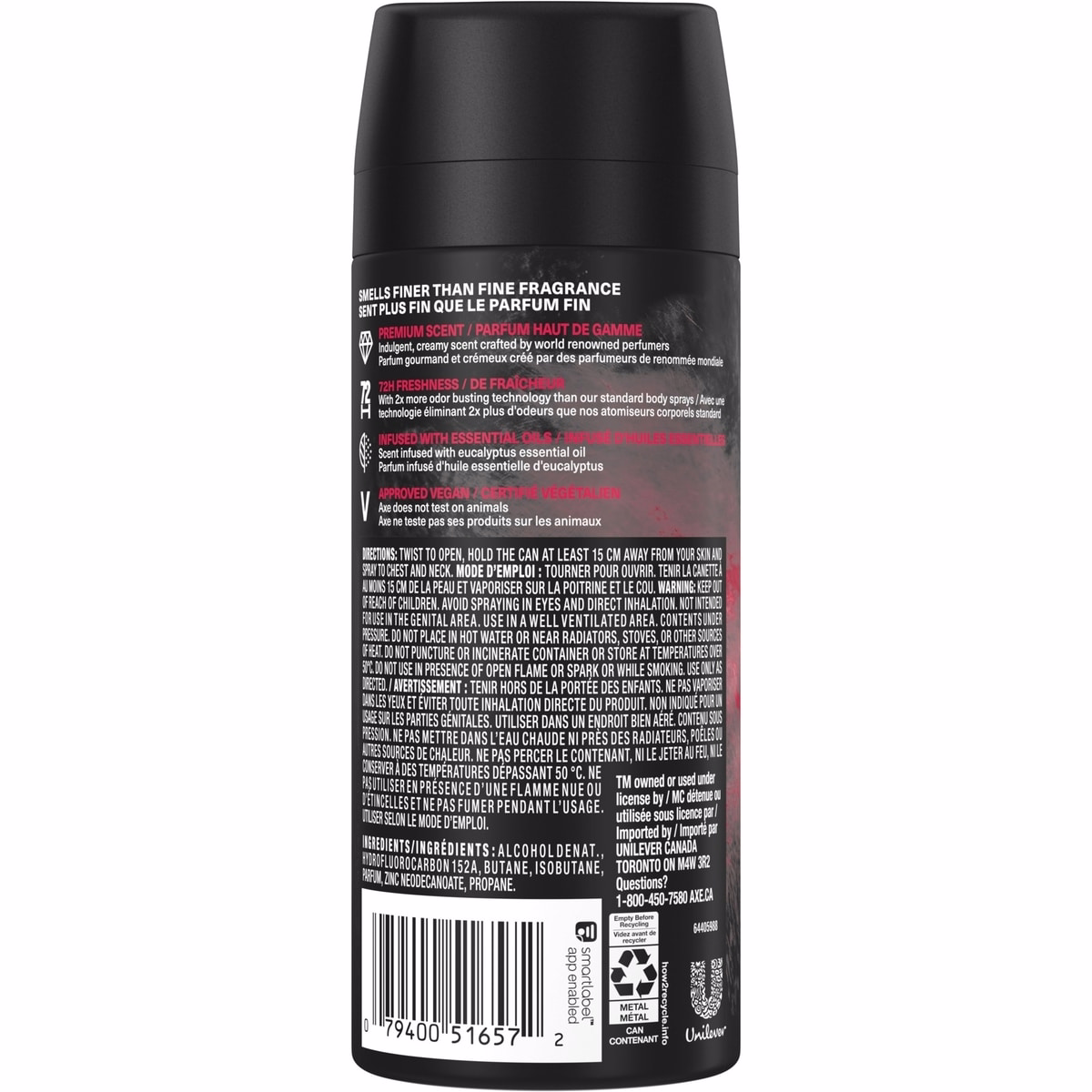 AXE Fine Fragrance Collection Body Spray with 72H Freshness Cherry Spritz Essential Oils Aluminum-Free, 113g AXE Fine Fragrance Collection Body Spray with 72H Freshness Cherry Spritz Essential Oils Aluminum-Free, 113g