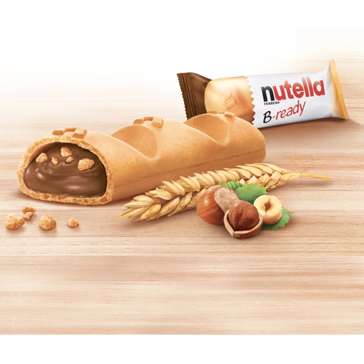 B-READY, Snack Bars, Crunchy wafer filled with delicious NUTELLA, 6 bars per pack B-READY, Snack Bars, Crunchy wafer filled with delicious NUTELLA, 6 bars per pack