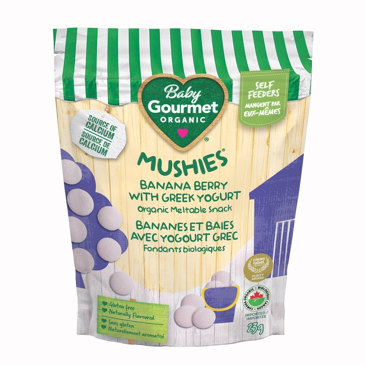 Baby Gourmet Mushies fondants Banana Berry avec yaourt grec biologique