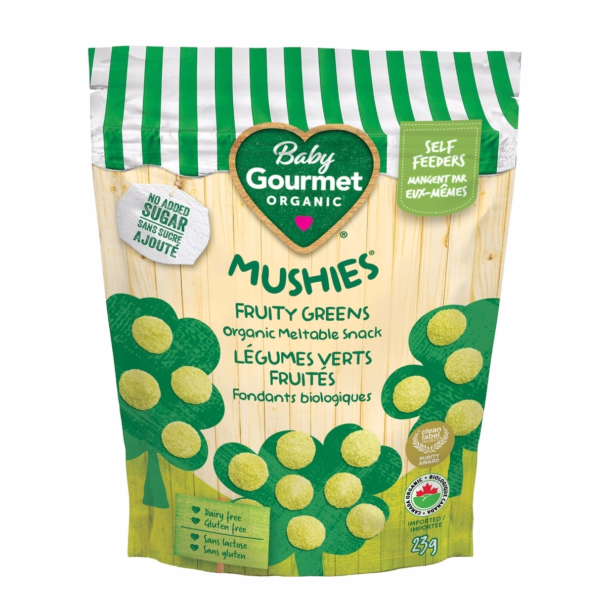 Baby Gourmet Mushies fondants Fruité Vert biologique pour bébé