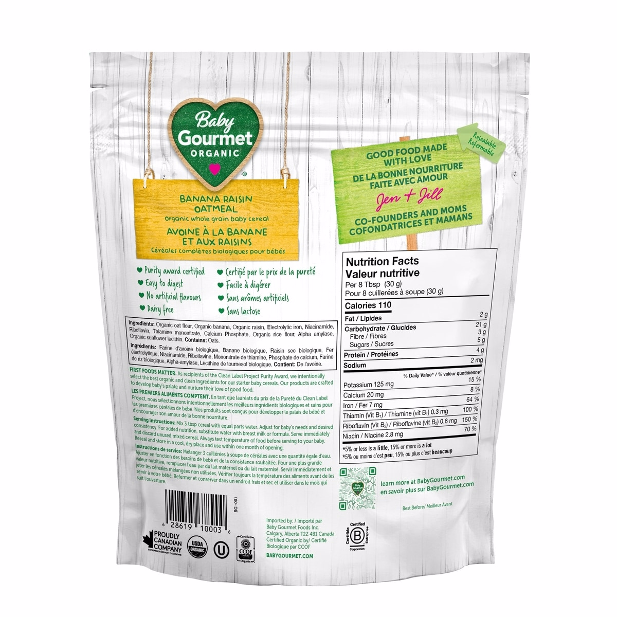 Baby Gourmet Organic Baby Cereal Banana Raisin Oatmeal