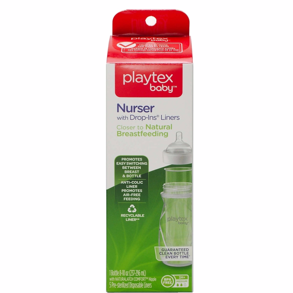 Playtex Baby Nurser 奶瓶，含 5 個內襯