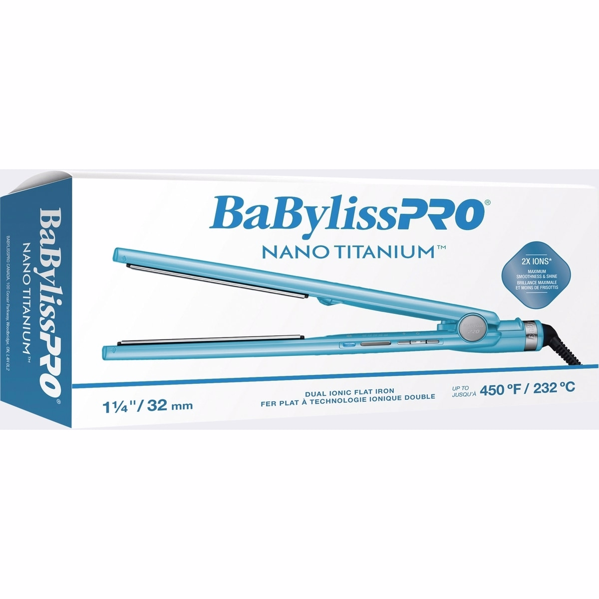 BaBylissPRO® Nano Titanium™ 1-1/4" Dual Ionic Flat Iron (Blue)