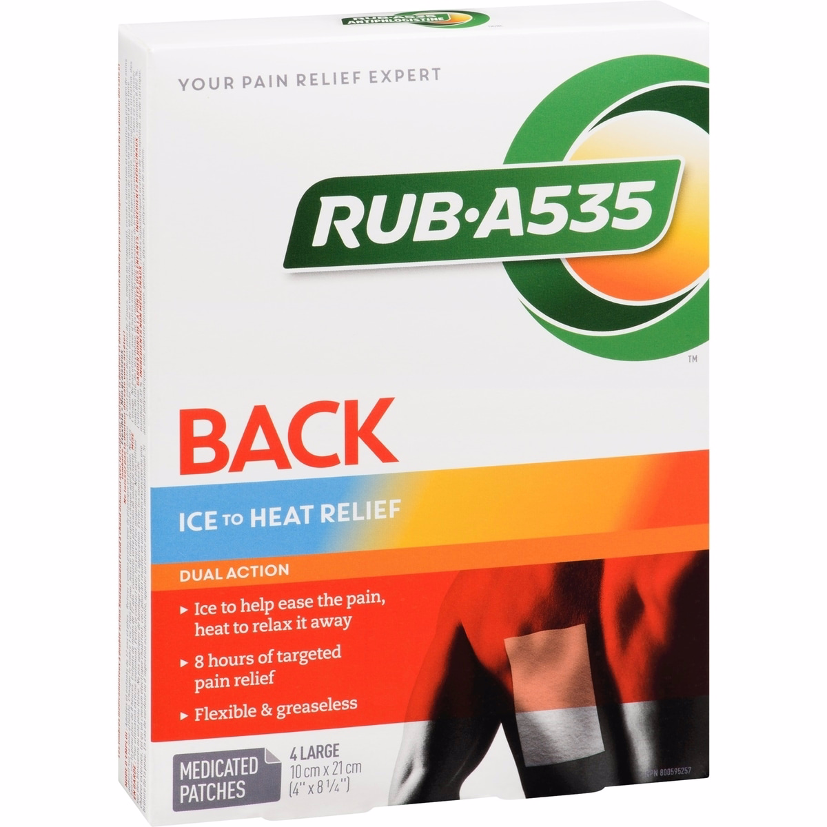 Back Ice to Heat Pain Relief Patches