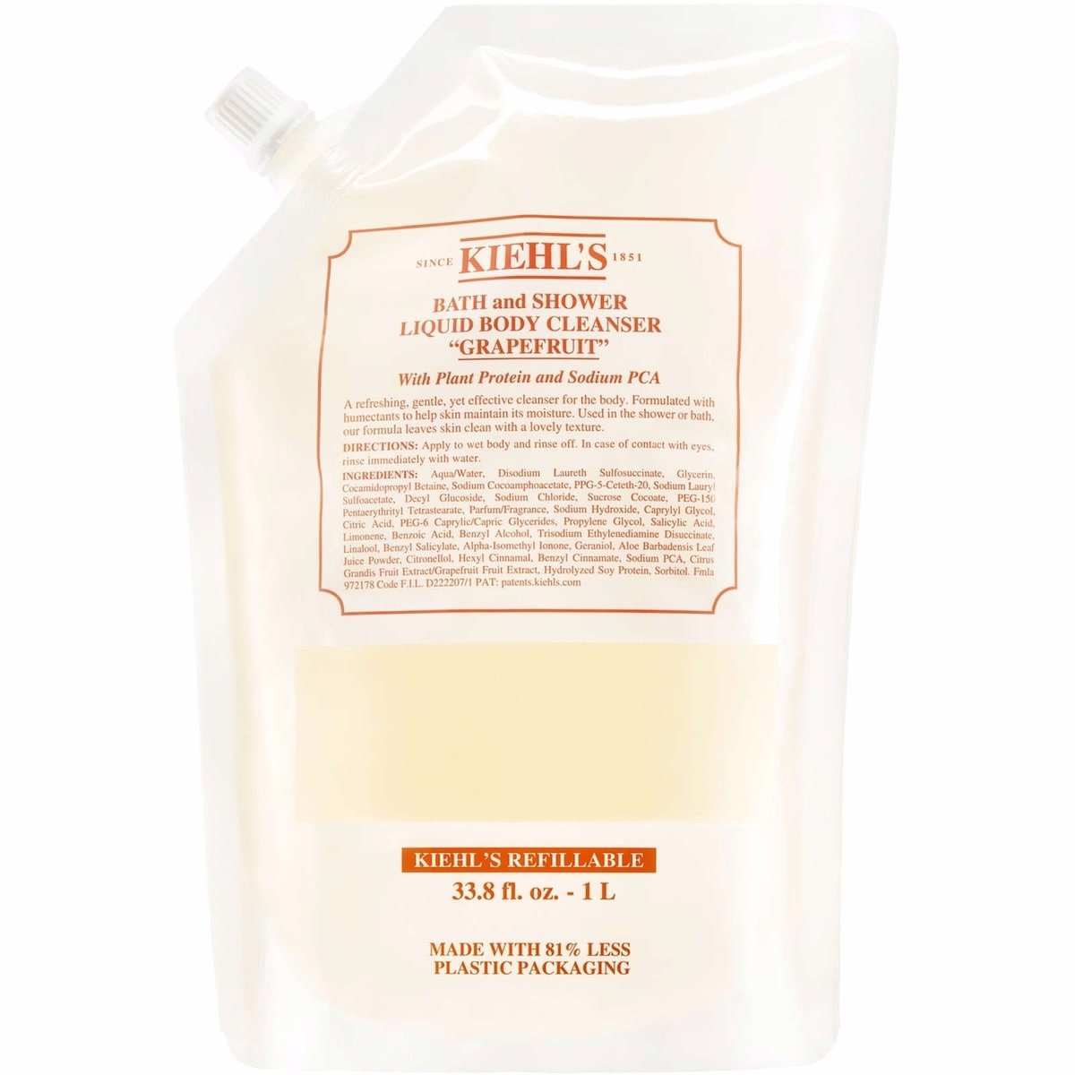 Bath and Shower Liquid Body Cleanser Refill Pouch