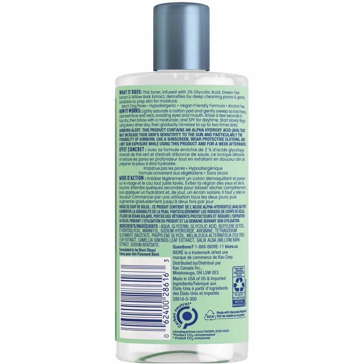 Bioré Clean Detox Toner, for Normal to Combination Skin