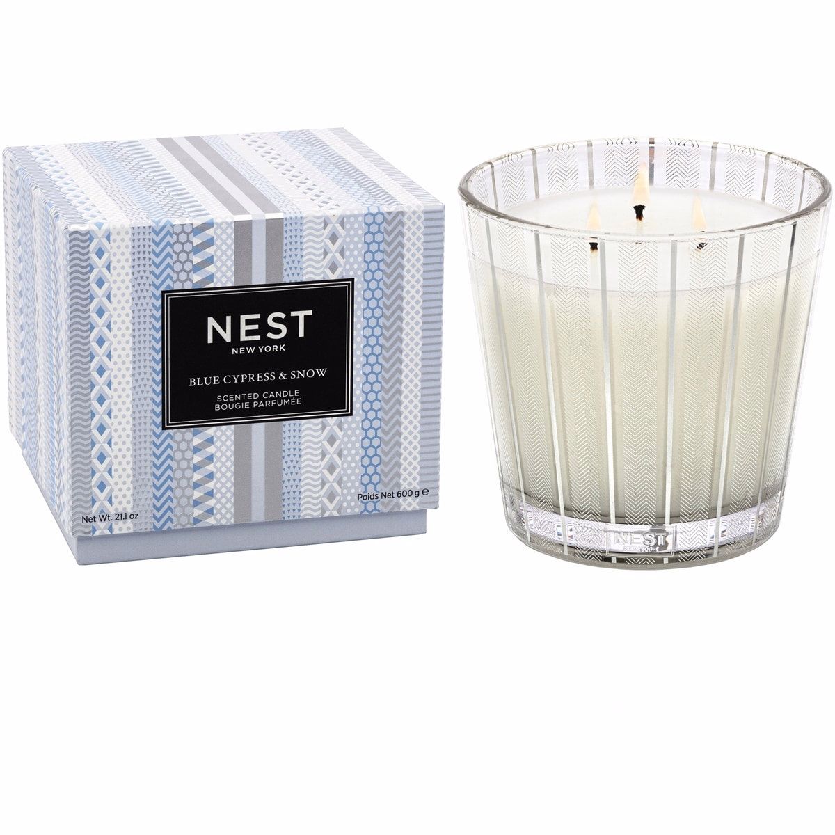 Bougie Blue Cypress & Snow à 3 mèches Bougie Blue Cypress & Snow à 3 mèches