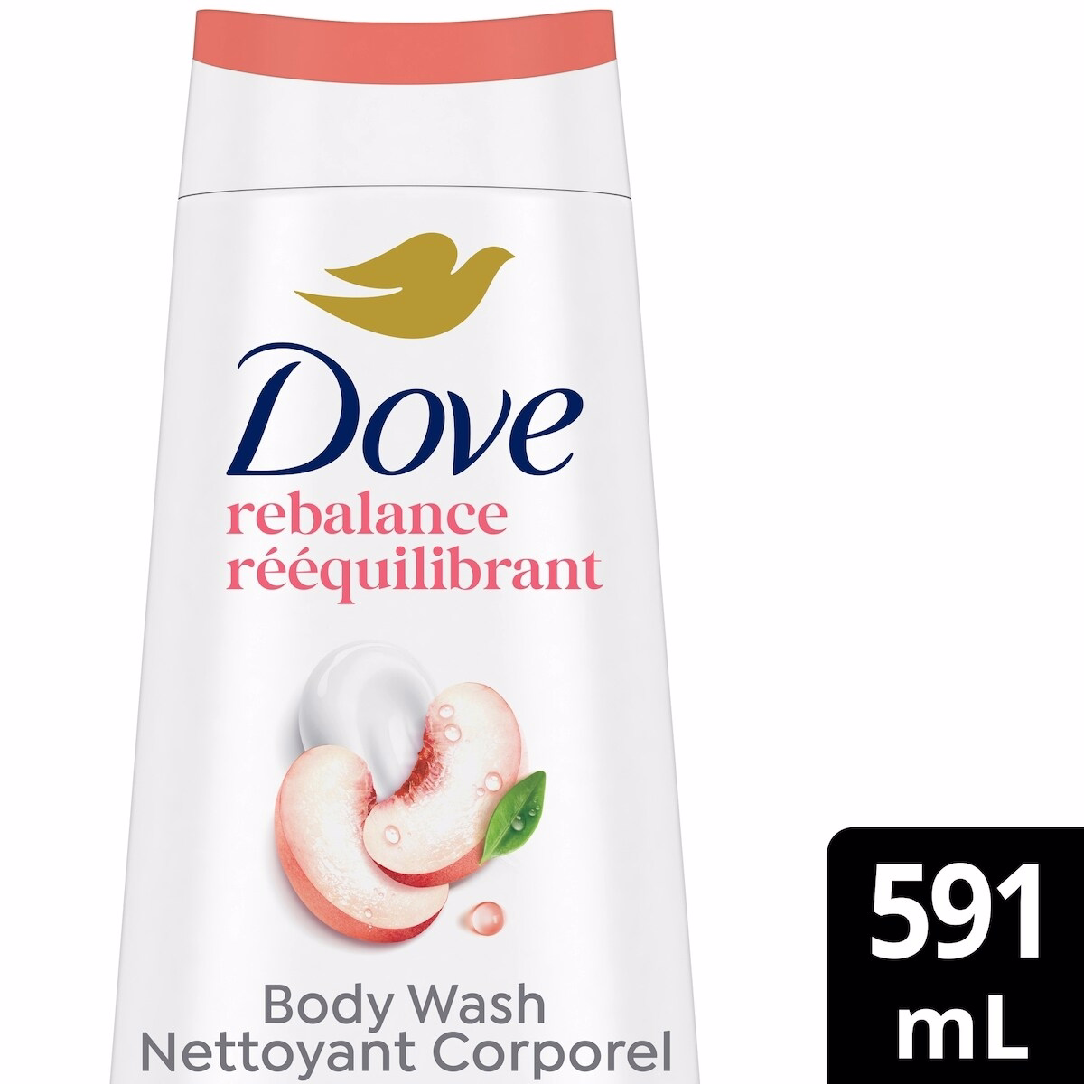Body Wash for Renewed, Healthy-Looking Skin Rebalancing White Peach & Rice Milk Gentle Body Cleanser with 24hr Renewing MicroMoisture