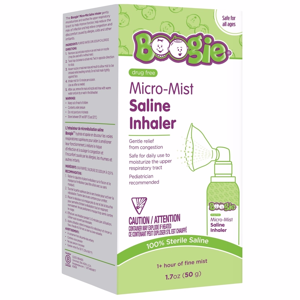 Boogie Micro-Mist Inhaler, Unscented, 1.7oz