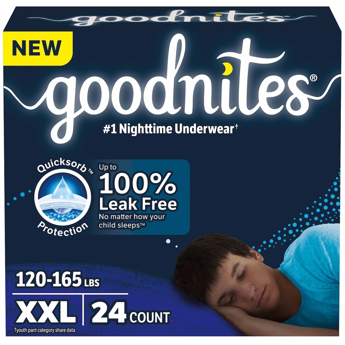 Boys' Nighttime Underwear, Size XXL (120-165+ lbs)