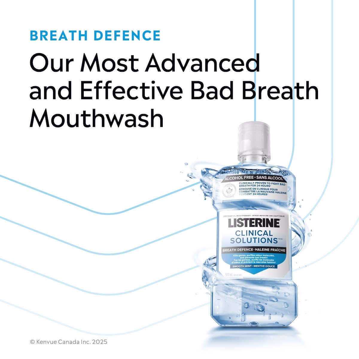 Breath Defense Alcohol-Free Mouthwash, Smooth Mint