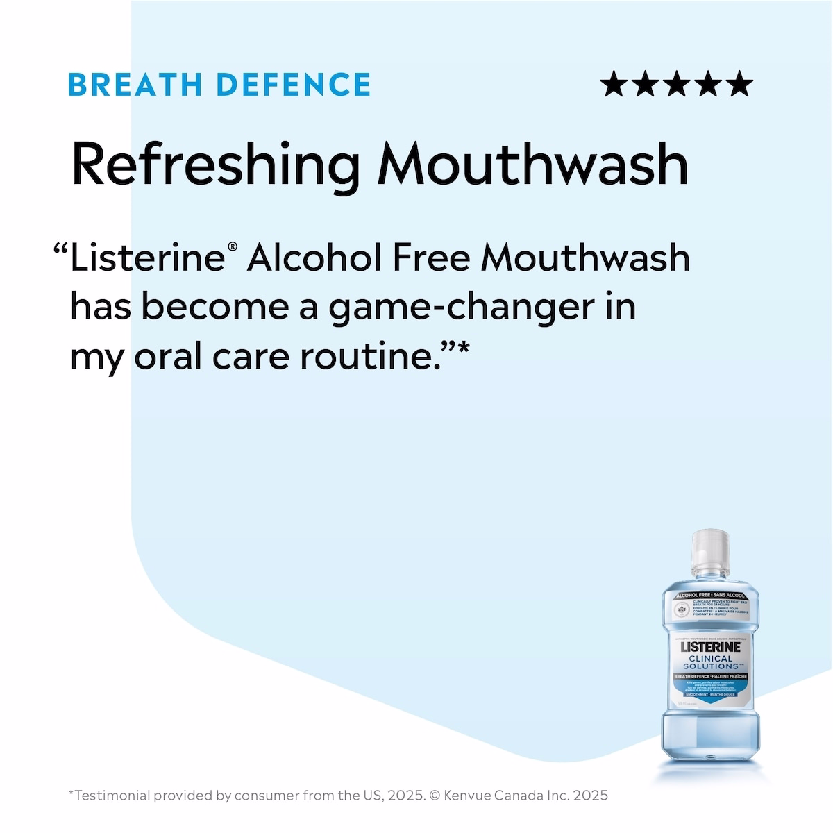 Breath Defense Alcohol-Free Mouthwash, Smooth Mint
