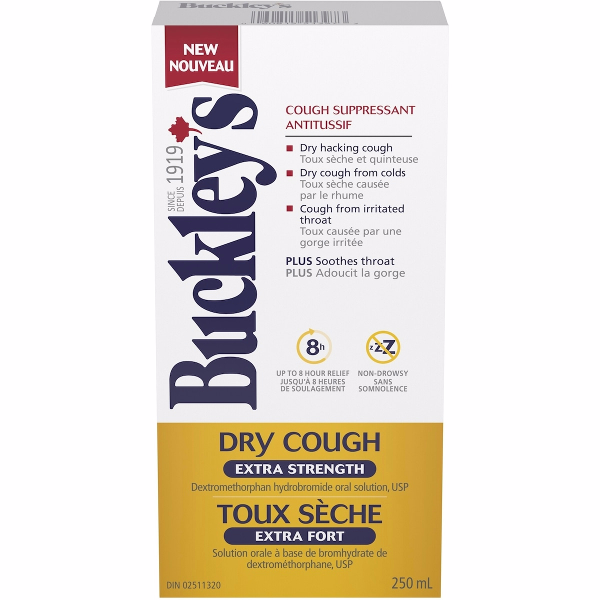 Buckleys 건조 기침 고강도 시럽, 250mL