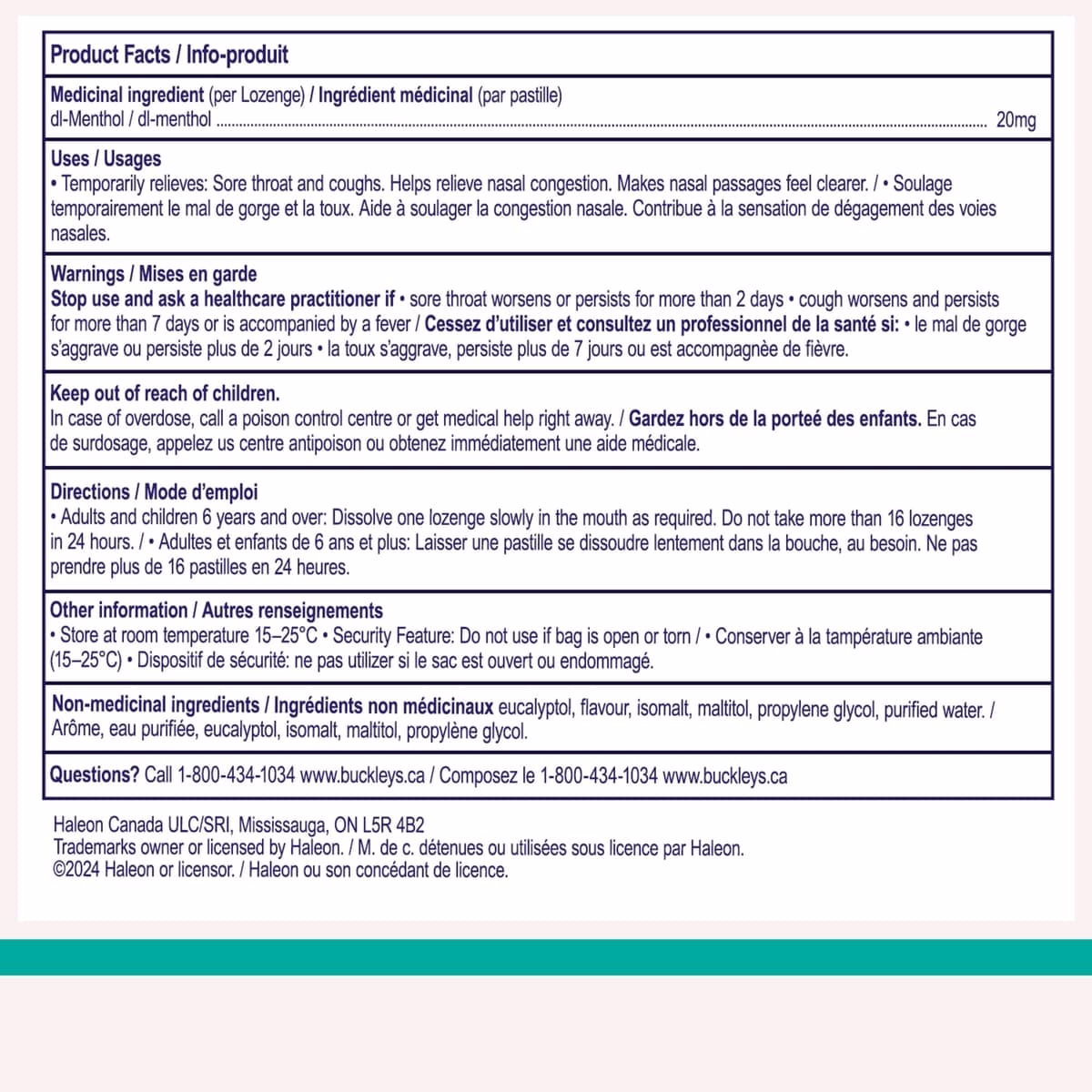 Buckley's Lozenges Extra Strength Menthol Outburst