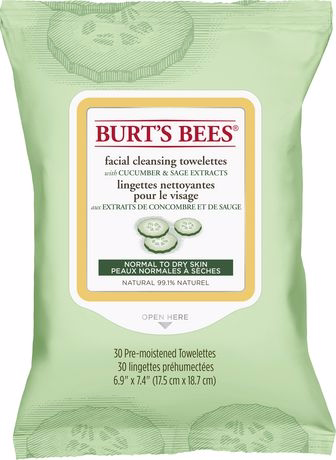 Burt's Bees 페이셜 클렌징 티슈 오이 및 세이지