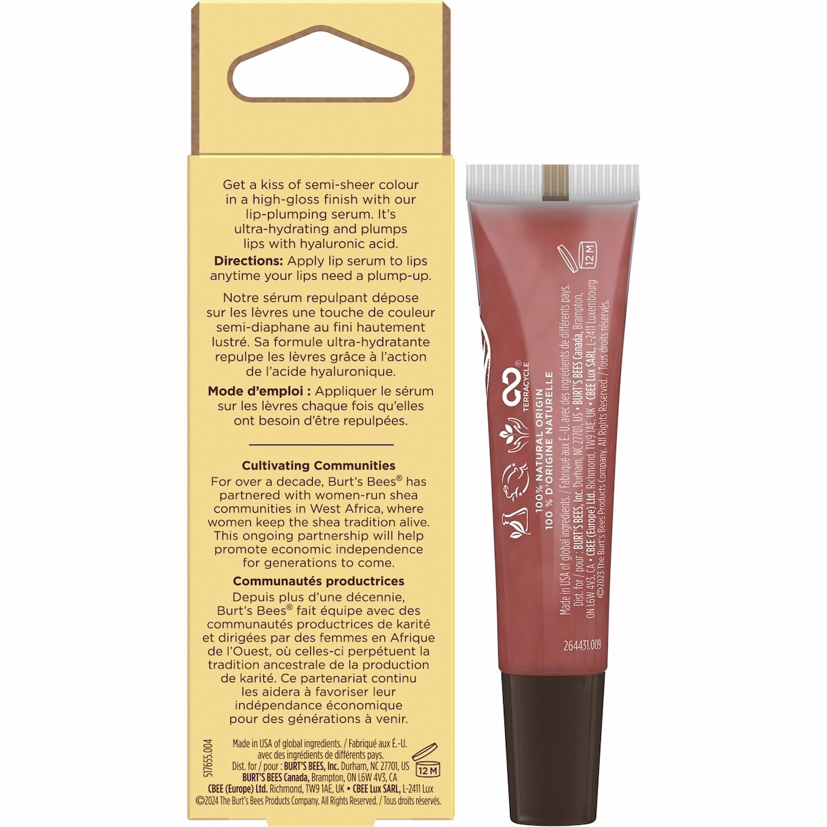 Burt's Bees Shea + Hyaluronic Acid Red Dahlia Plumping Lip Serum, Natural Origin Lip Care, 1 Tube Burt's Bees Shea + Hyaluronic Acid Red Dahlia Plumping Lip Serum, Natural Origin Lip Care, 1 Tube