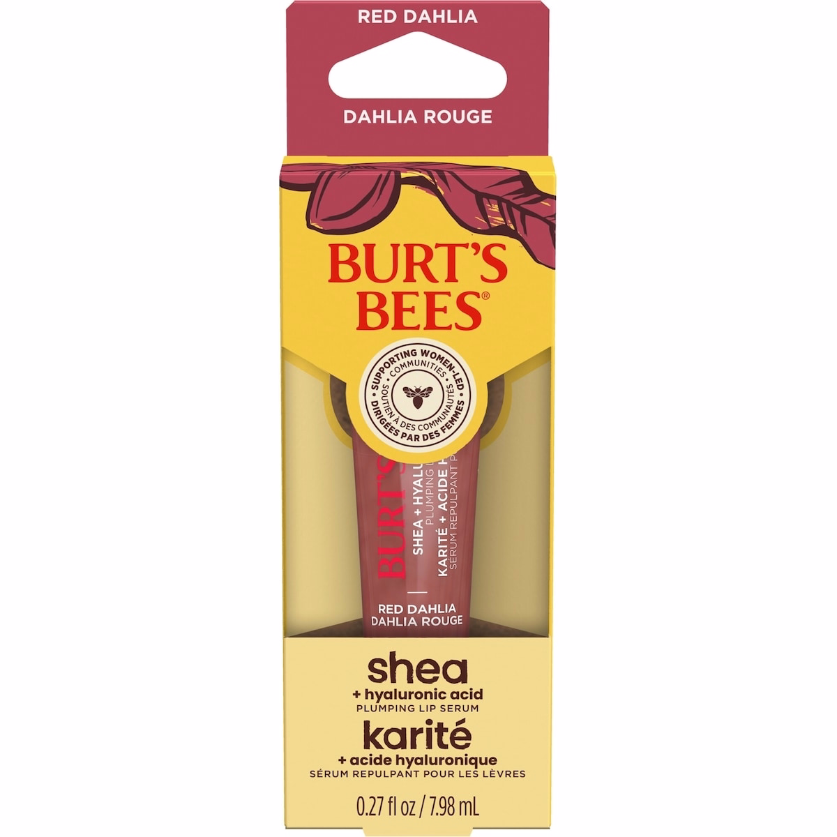 Burt's Bees Shea + Hyaluronic Acid Red Dahlia Plumping Lip Serum, Natural Origin Lip Care, 1 Tube Burt's Bees Shea + Hyaluronic Acid Red Dahlia Plumping Lip Serum, Natural Origin Lip Care, 1 Tube